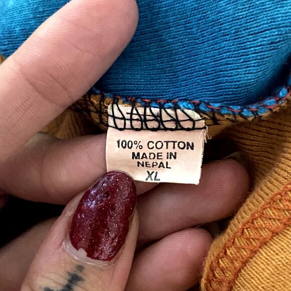 Rising International Colorful Hippie Boho Embroidery Patchwork Long Sleeve - Picture 12 of 12